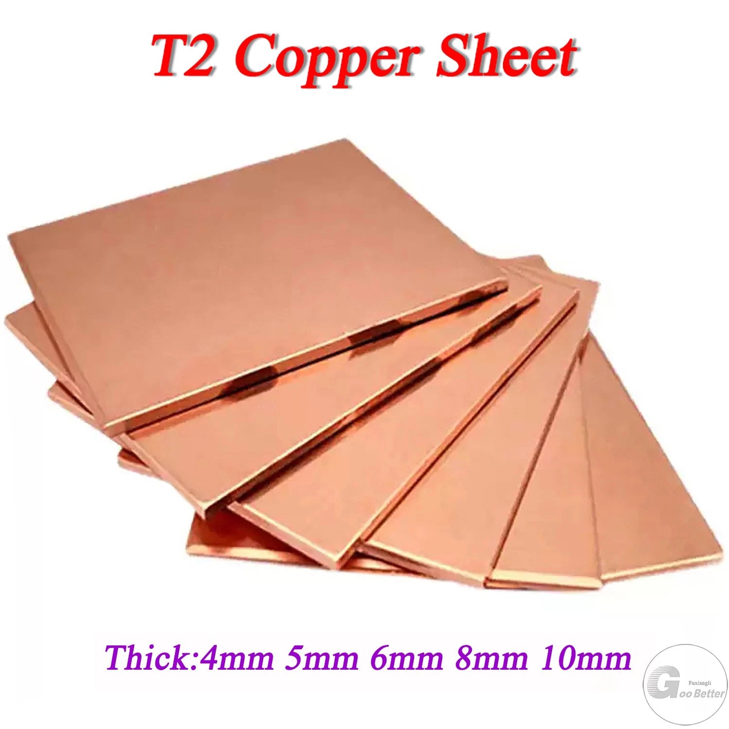 T2 Pure Copper 99.9% Sheet Plate Thick 4mm to 10mm Models making Customisable