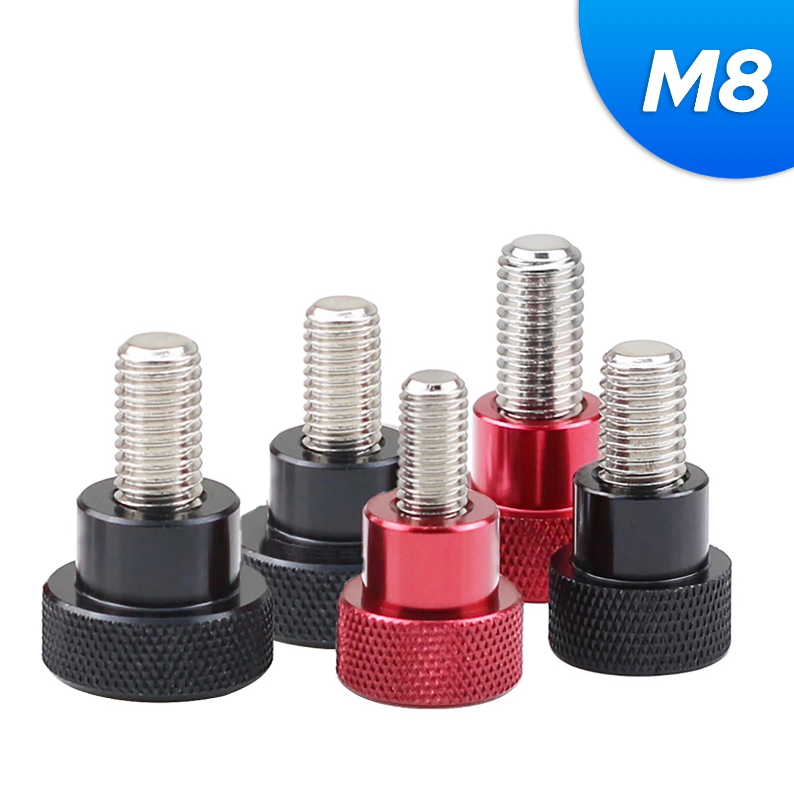 M8 Knurled Thumb Screws A2 Stainless Steel + Aluminium Hand Grip Knob Bolts