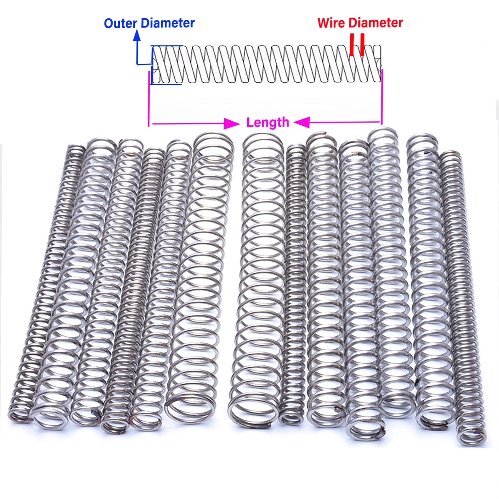 Compression Spring Various Size Wire Diameter 0.7~1.0 mm Stainless Steel