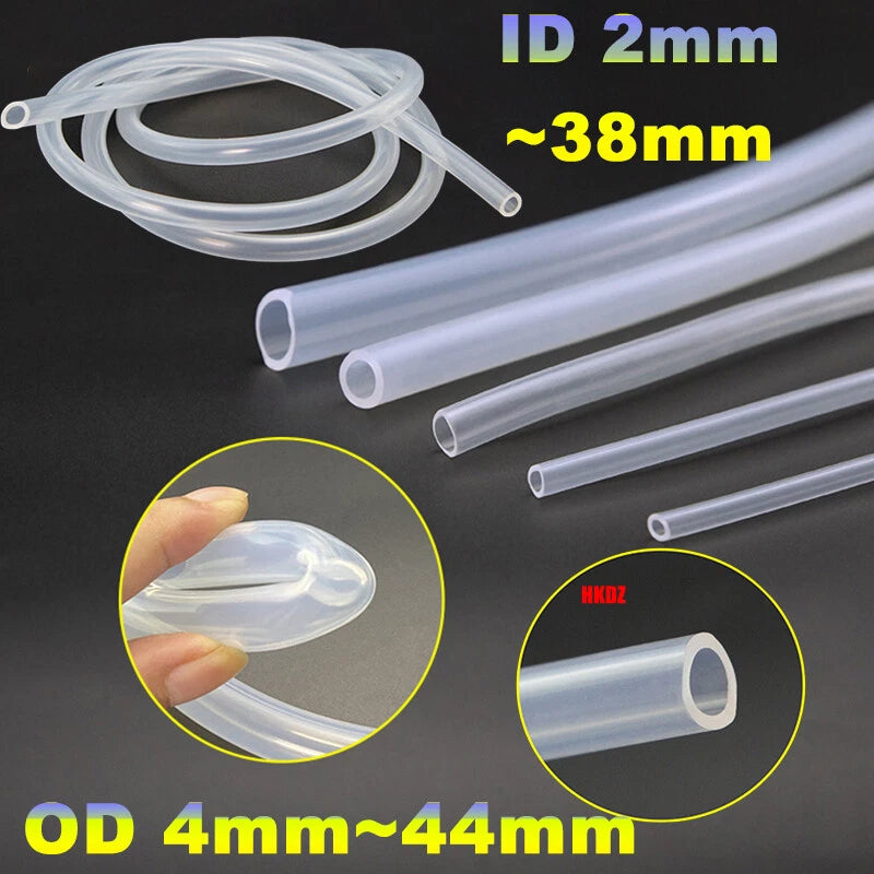 OD 4mm~44mm Food Grade Clear Silicone Rubber Soft Tube Water Milk Beer Hose Pipe