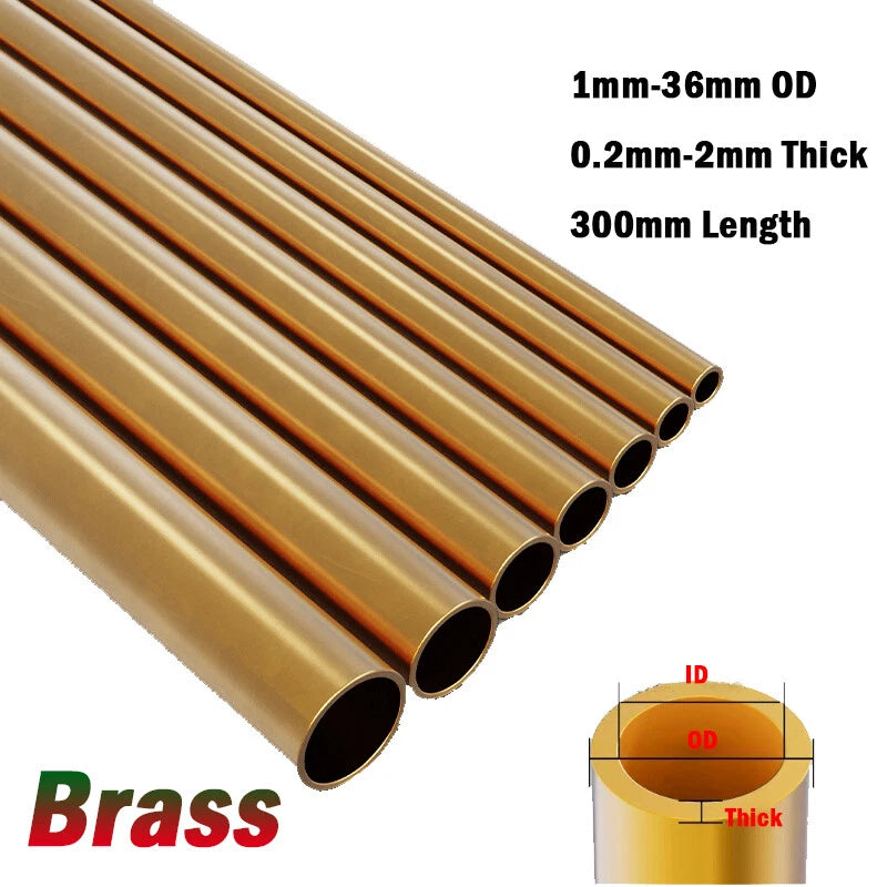 Brass Round Tube 300mm — H65 Brass Pipe, 1–36mm OD, 0.2–2mm Wall Thickness