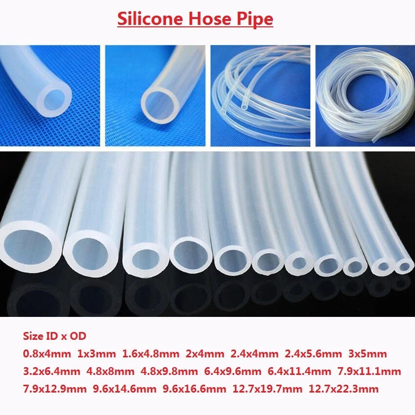 Food Grade Clear Silicone Vacuum Tube Beer Hose Pipe Soft Rubber ID:0.8-12.7mm