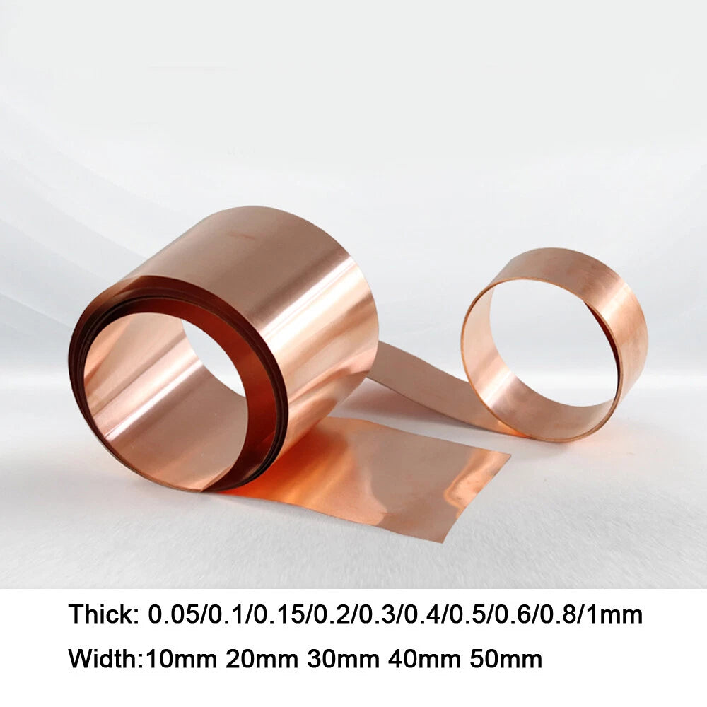 1 Meter Copper Sheet Strip Pure Cu Thin Foil Plate Thick 0.05-1mm Width 10-50mm