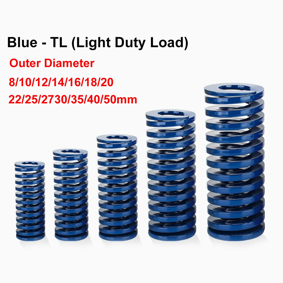 Compression Die Spring Blue - TL Heavy Load Duty Mold Mould Springs OD 8-50mm