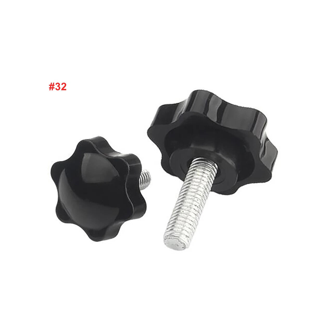 M5 M6 M8 Thumb Screws Six-petal Flower Plastic Head 32# 32mm Hand Grip Knob Bolt