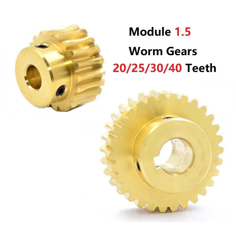 Module 1.5M Brass Worm Gear Wheel 20/25/30/40T Teeth  Worm Gears Bore 8-20mm