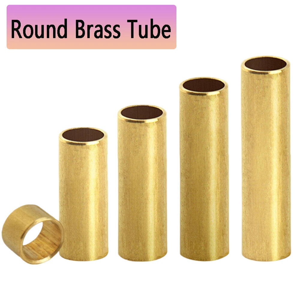 Seamless Brass Round Tube — Inner Dia 2mm to 5mm, Multiple Lengths