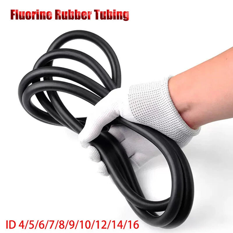 Fluorine Rubber Fuel Hose Tubing — Petrol Diesel Oil Resistant Pipe, ID 2–12mm, 1M/5M/10M
