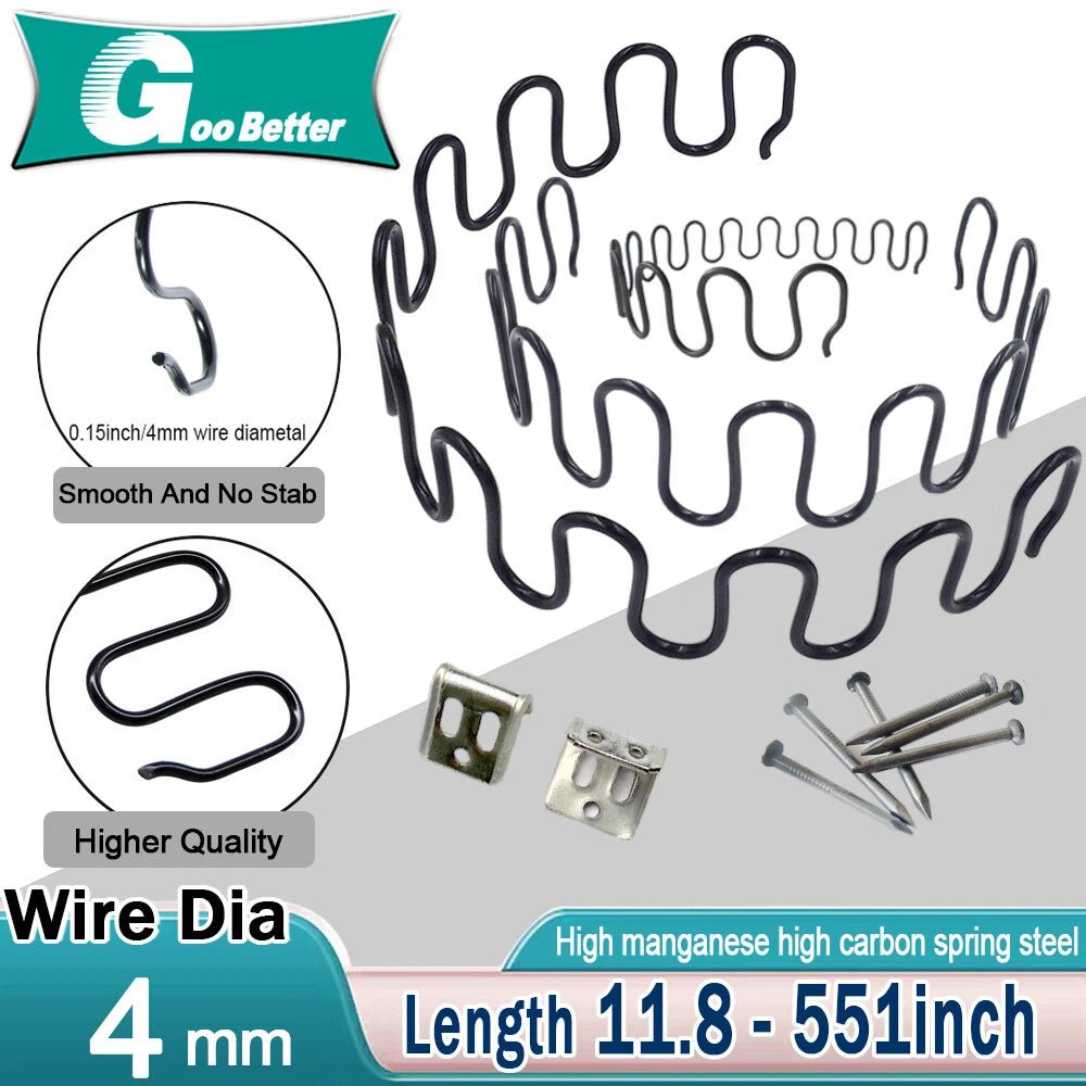 8 gauge Upholstery Zig Zag Springs (No Sag Spring ) - DIY Sofa Chair Repair Kit - HomeDIYer