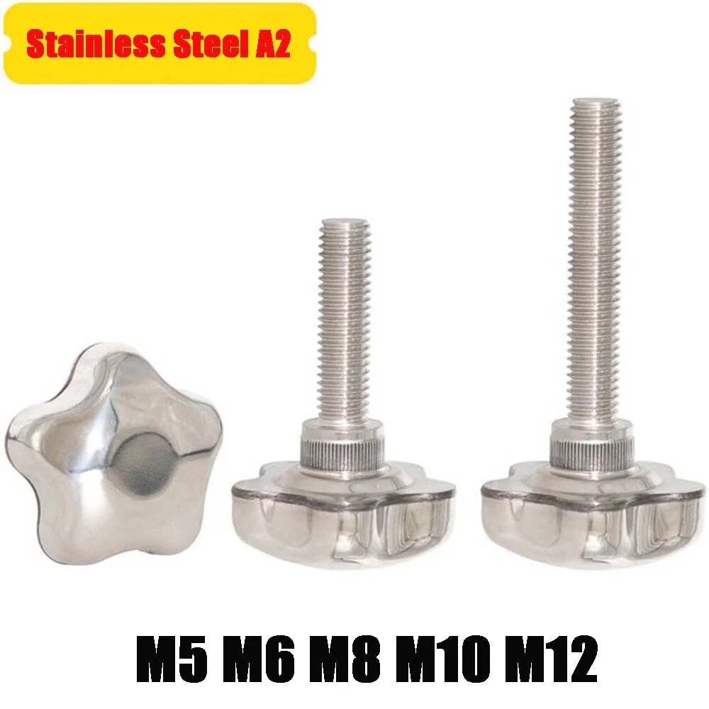 Thread Star Knobs Clamping Knob Grip Stainless Knurled Thumb Handle Knobs Screws