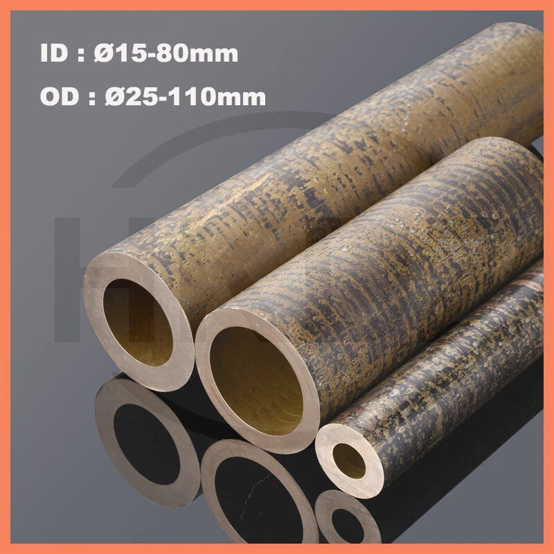 C59 Tin Bronze Tube — OD 25–110mm, ID 13–80mm, Length 100mm | Brass Bushing Pipe