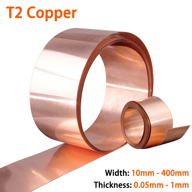 1 Meter Copper Sheet Strip Pure Cu Thin Foil Plate Thick 0.05-1mm Width 10-400mm