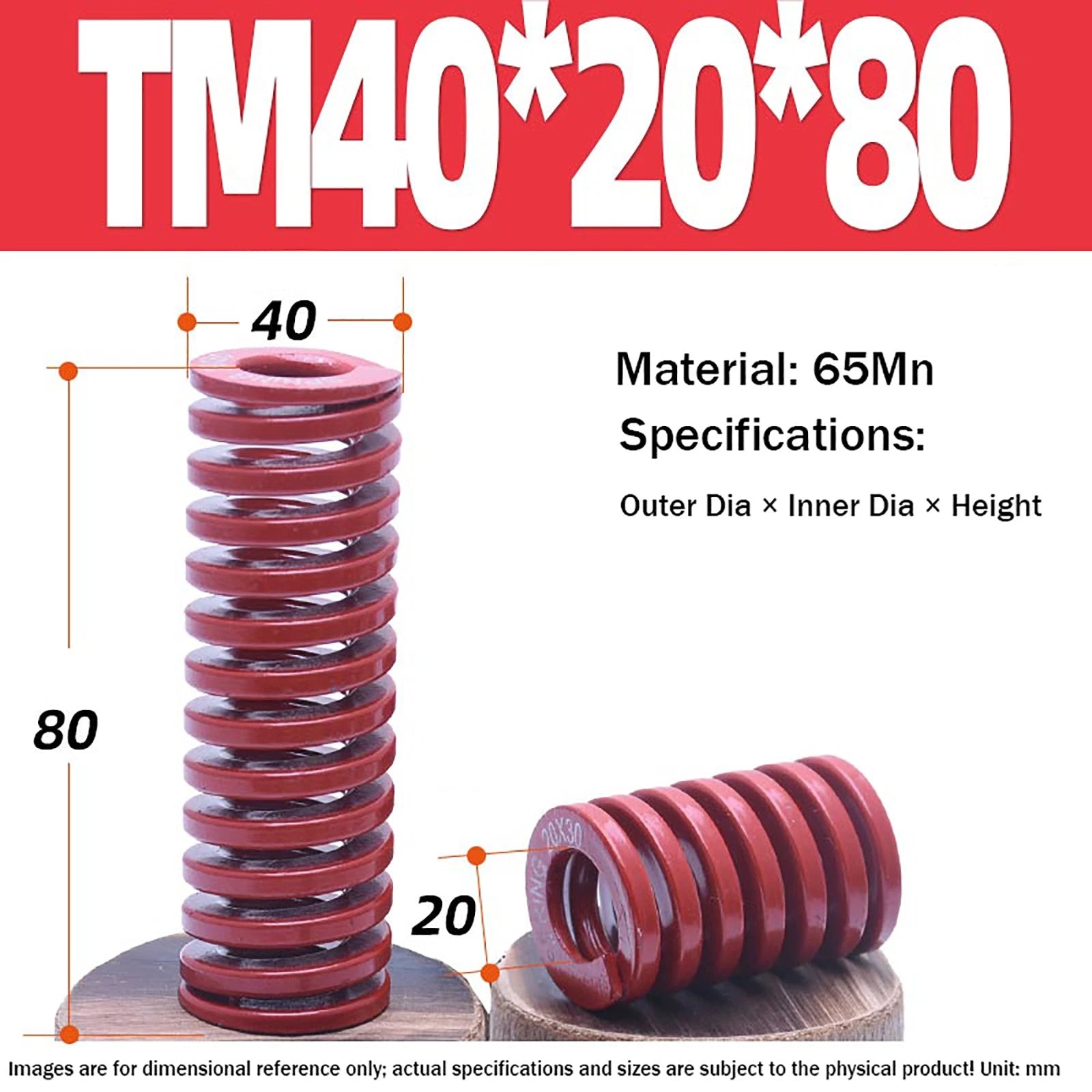 Heavy Load Duty Compression Die Spring, 8mm-50mm Diameter & Up To 400mm Long JIS