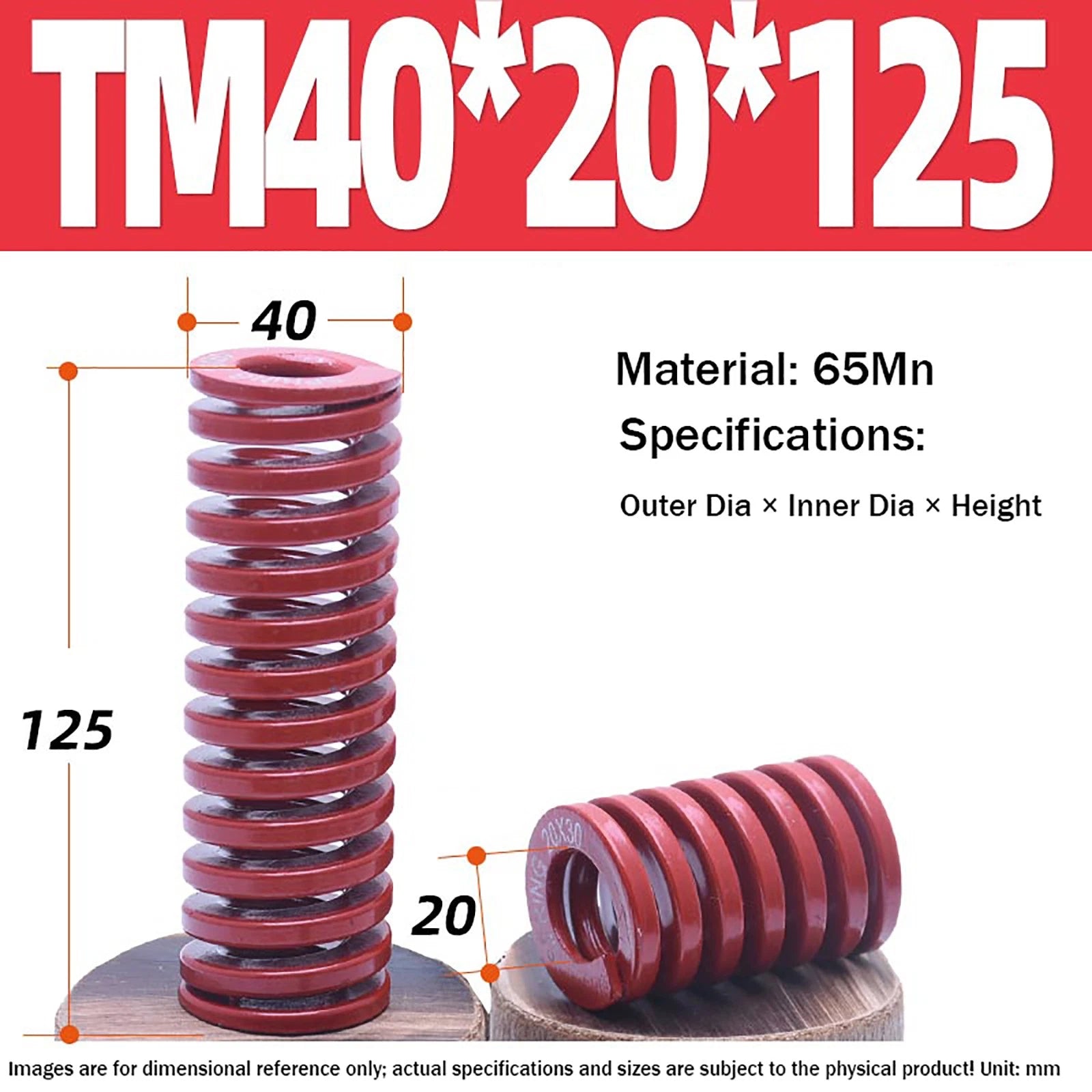 Heavy Load Duty Compression Die Spring, 8mm-50mm Diameter & Up To 400mm Long JIS