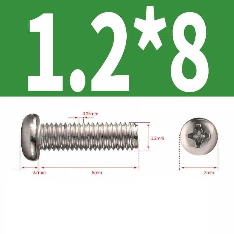 Phillips Pan Head Machine Screws M1.0–M6 | Nickel-Plated