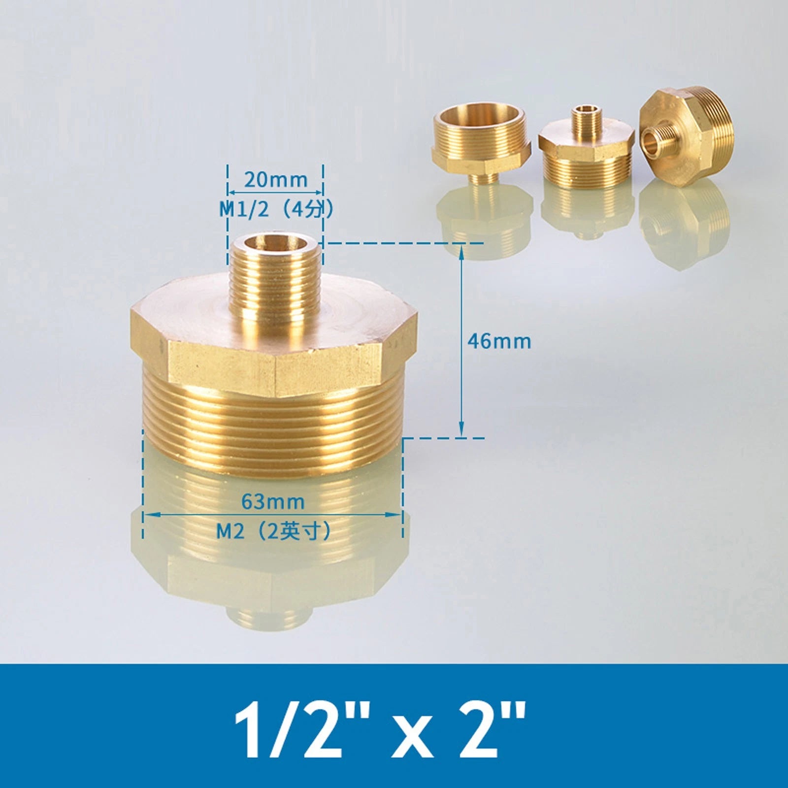 Brass BSP Male Hex Nipple Pipe Fitting — Equal & Reducing Threaded Connector