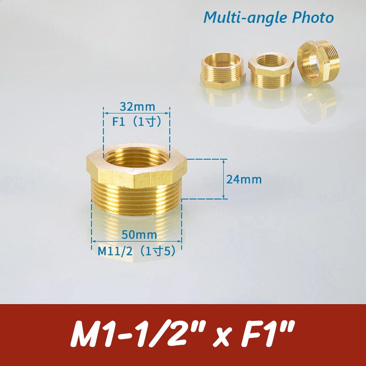 BSP Brass Reducing Hexagon Bush — Male to Female Thread Pipe Fittings
