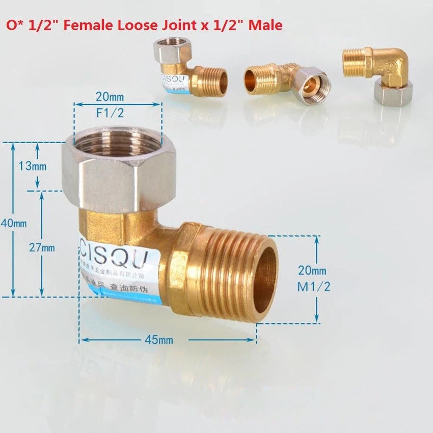 Brass NPT Pipe Fittings – 1/2" & 3/4" Male Female Thread Adapter Connector
