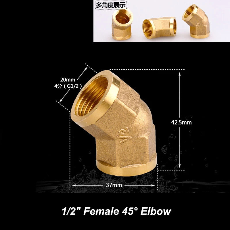 1/2" & 3/4" BSP Brass Pipe Fittings — Nipple, Elbow, Tee, Cross, Union, Plug & Bushing