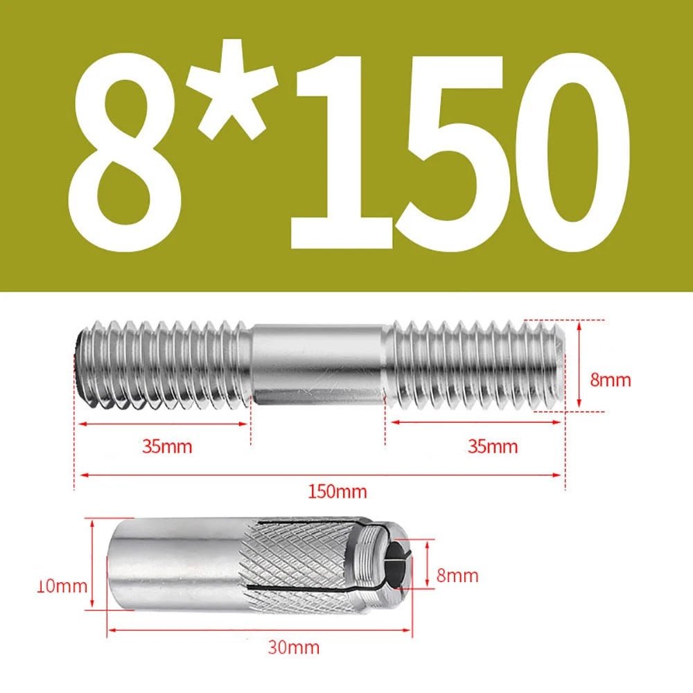 Stainless Steel A4 Expansion Bolts Threaded Stud Rod M6–M12 Extra Long - HomeDIYer