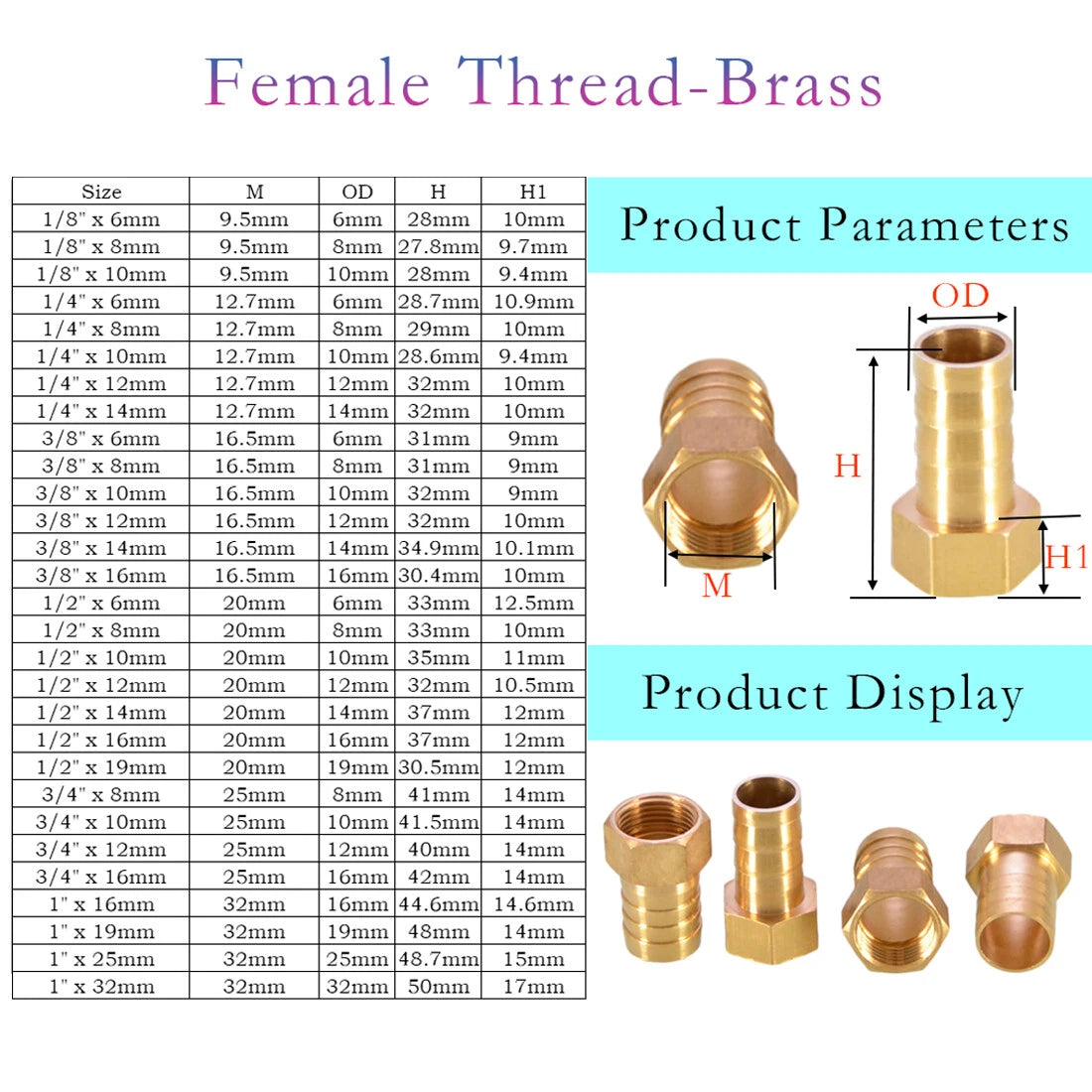 BSP Hose Barb Fittings — Brass & Stainless Steel, Male/Female Thread, Elbow, T, Y, Cross