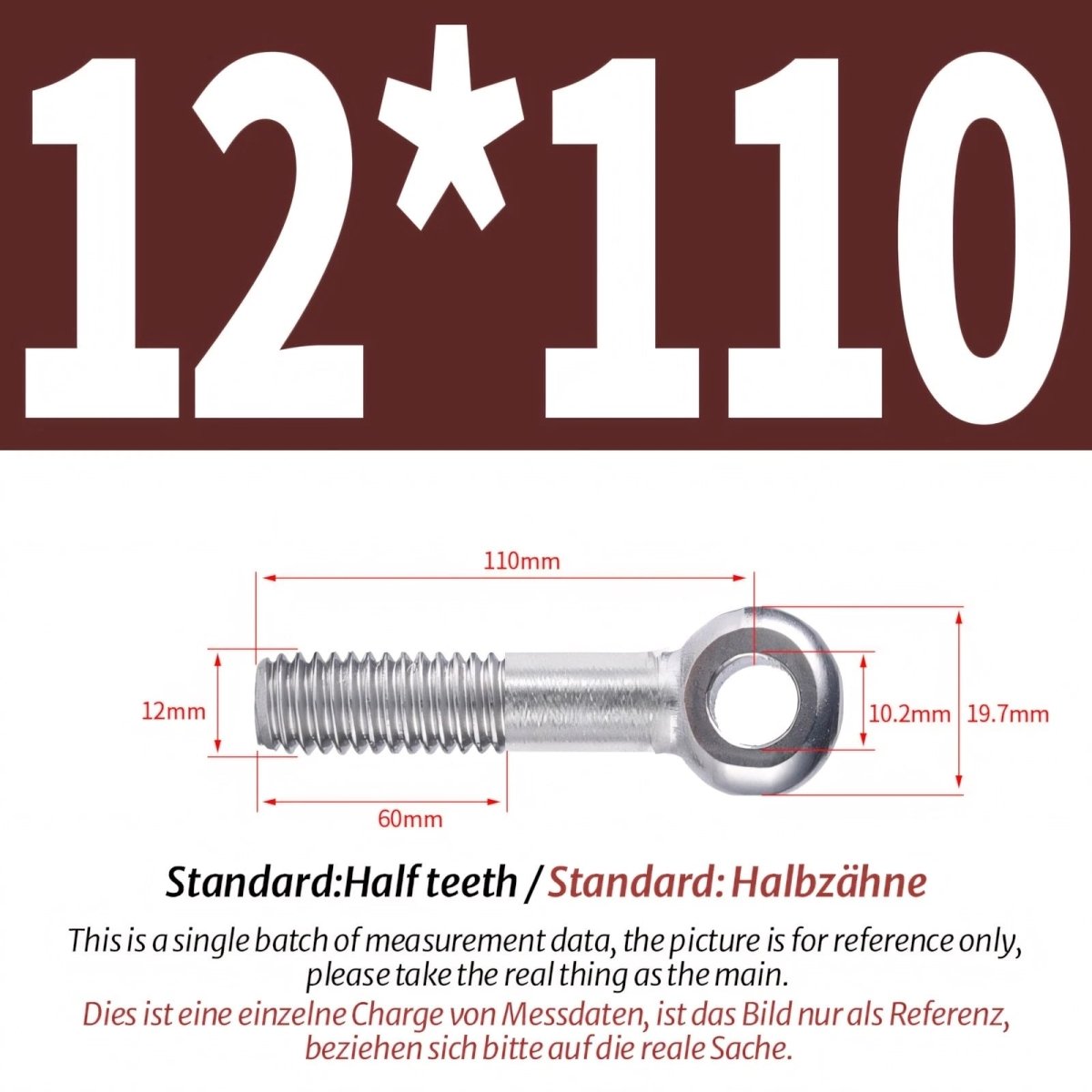M12 M14 Stainless Steel Eye Bolts – Threaded Ring for Catenary Wire & Hanging - HomeDIYer