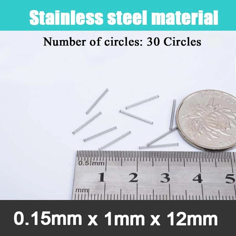 10Pcs 0.15mm WireDia 304 Stainles Steel Compression Spring Pressure Small Spring
