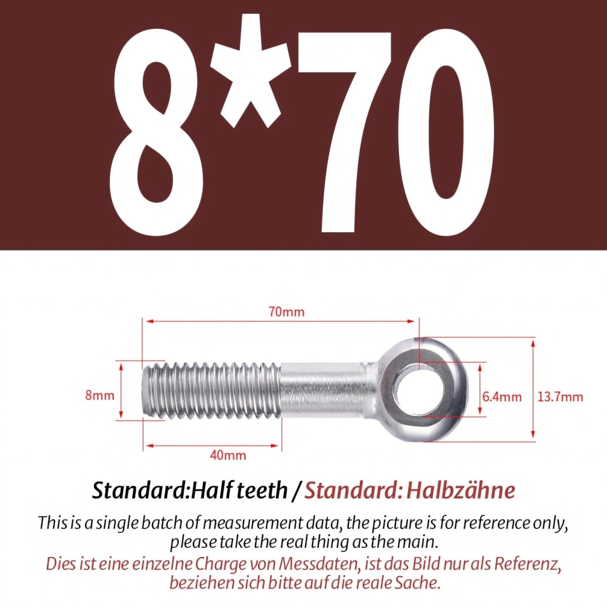 M8 M10 Stainless Steel Eye Bolts A2 — Threaded Ring Screws for Catenary Wire & Hanging - HomeDIYer