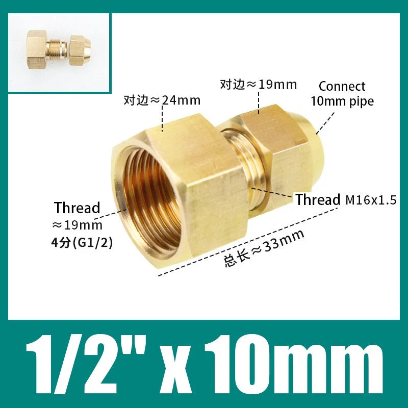 Brass Compression Straight Coupling Connector – Flared Fittings for Copper Pipe