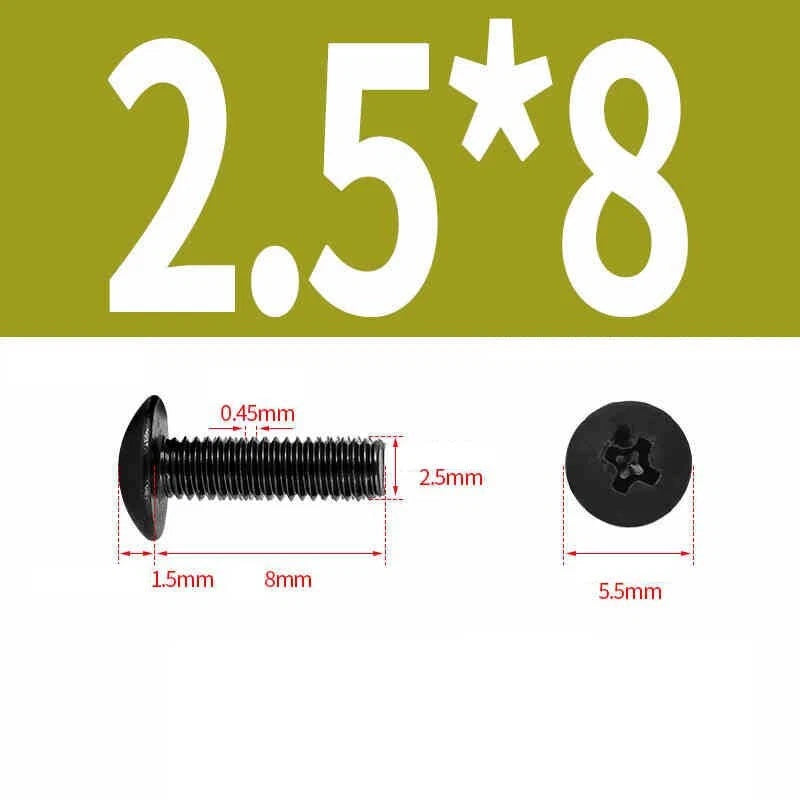 Phillips Pan Head Machine Screws — Nickel Plating & Black Zinc, M2–M6, 10 or 25 Pcs