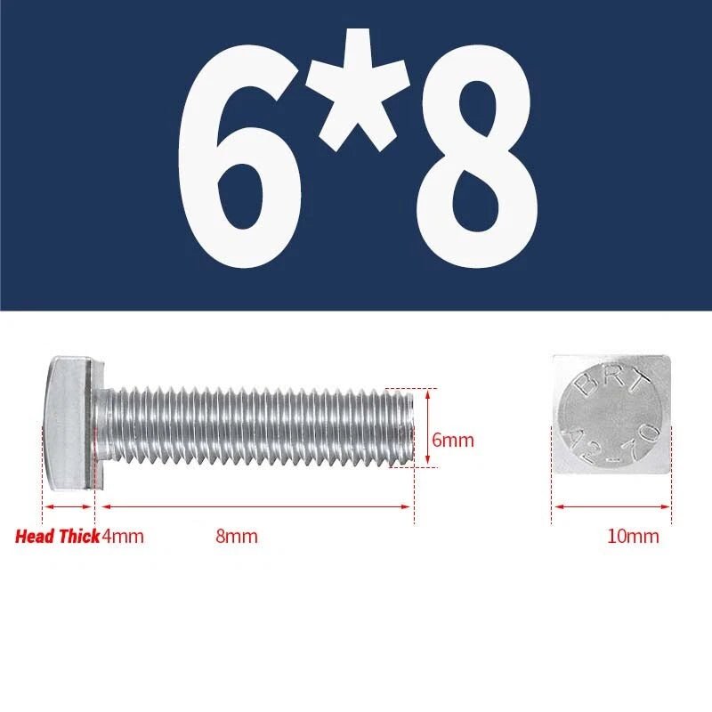 Square Head Bolts M4 M5 M6 M8 M10 M12 — A2 304 Stainless Steel, Multiple Lengths - HomeDIYer