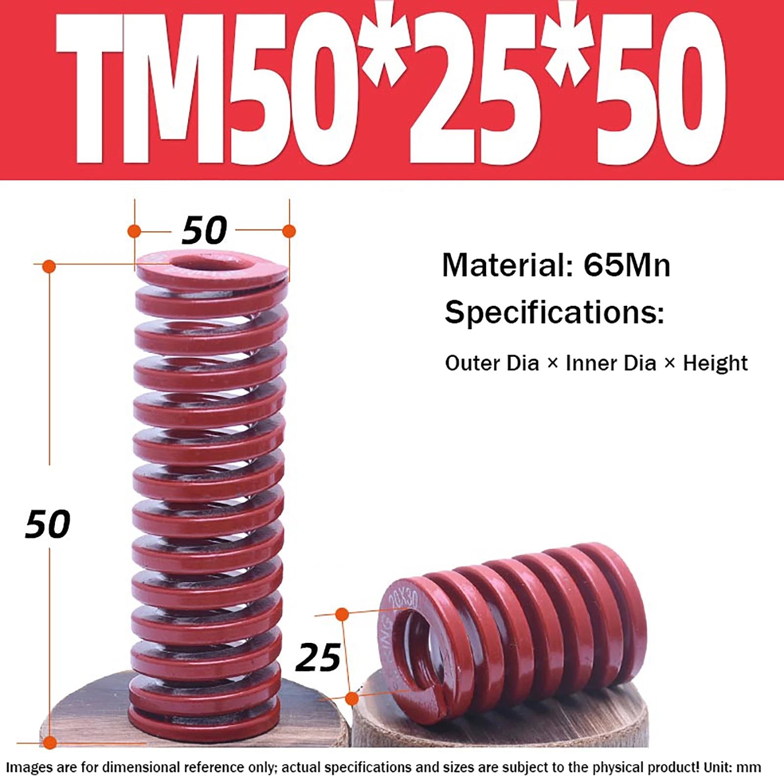 Heavy Load Duty Compression Die Spring, 8mm-50mm Diameter & Up To 400mm Long JIS