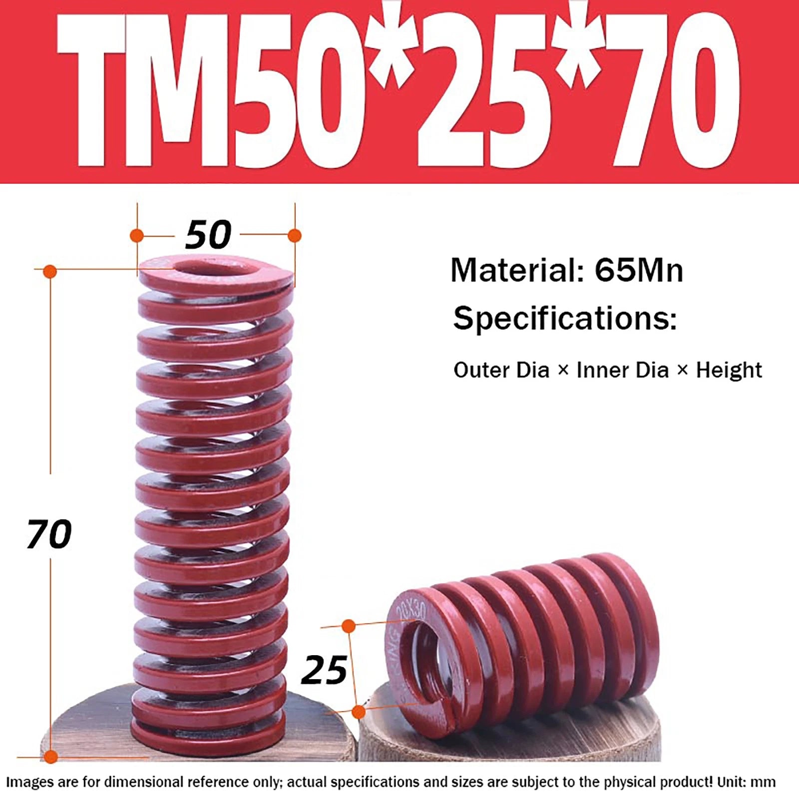 Heavy Load Duty Compression Die Spring, 8mm-50mm Diameter & Up To 400mm Long JIS