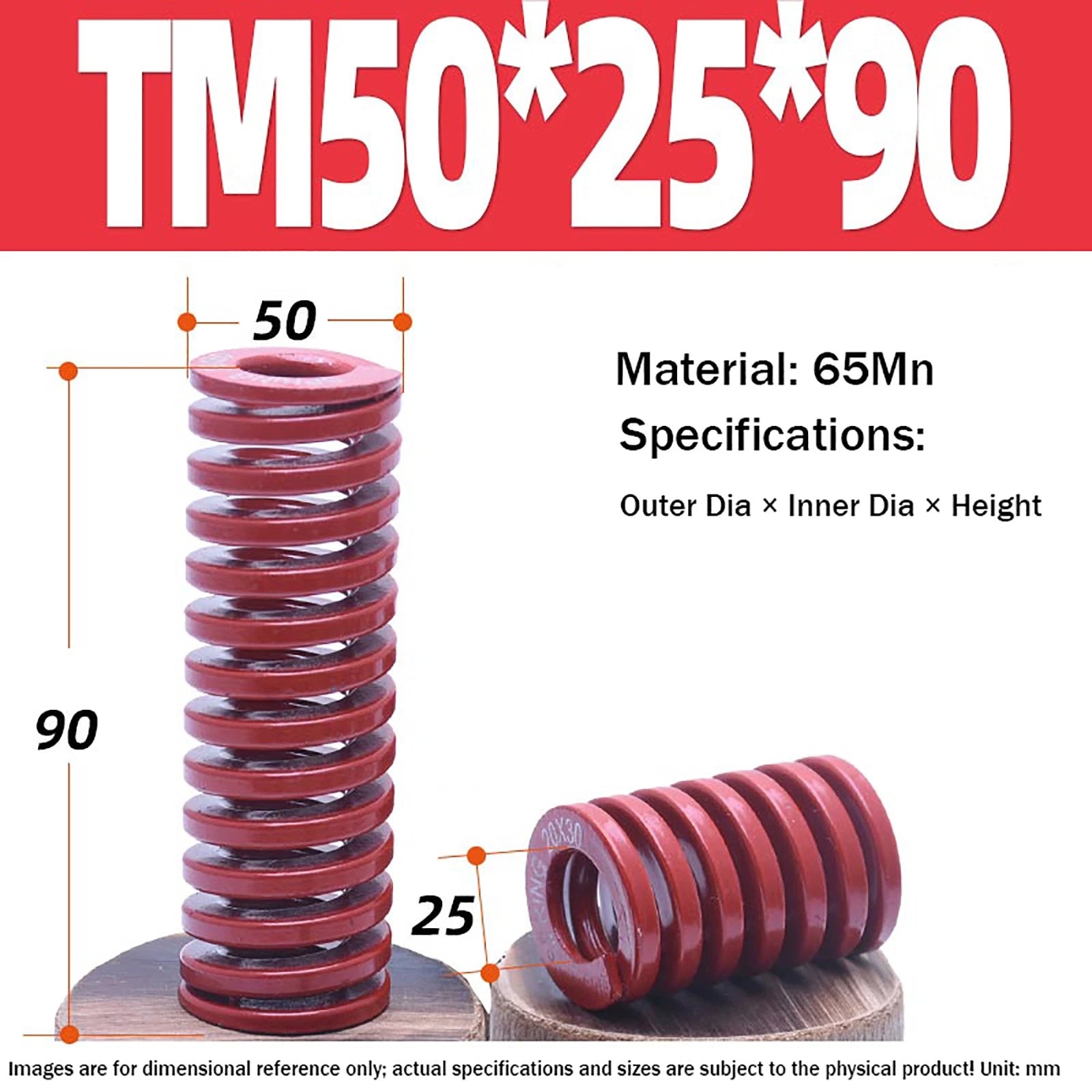 Heavy Load Duty Compression Die Spring, 8mm-50mm Diameter & Up To 400mm Long JIS