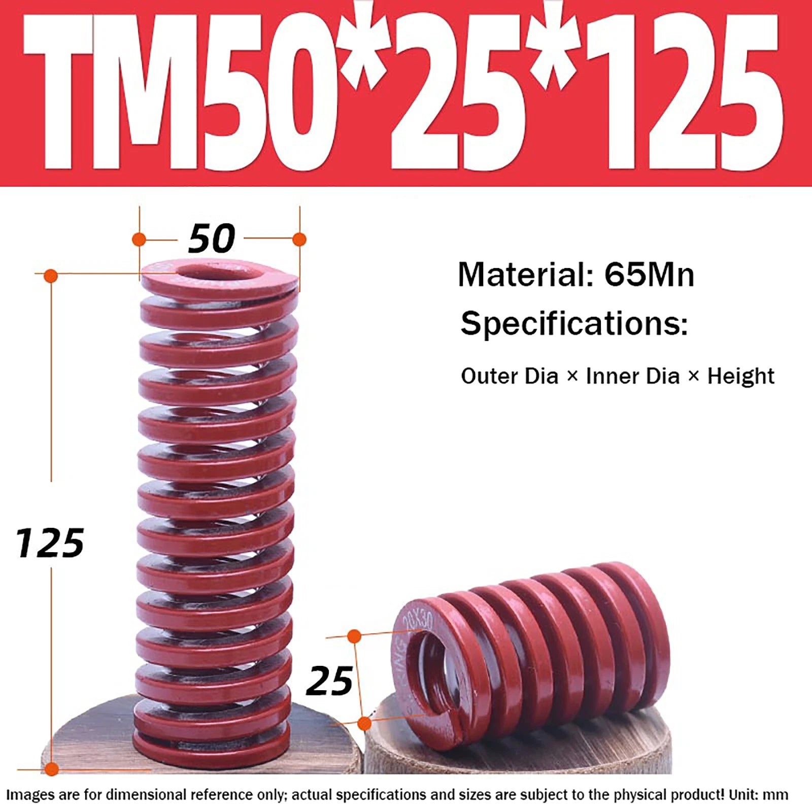 Heavy Load Duty Compression Die Spring, 8mm-50mm Diameter & Up To 400mm Long JIS