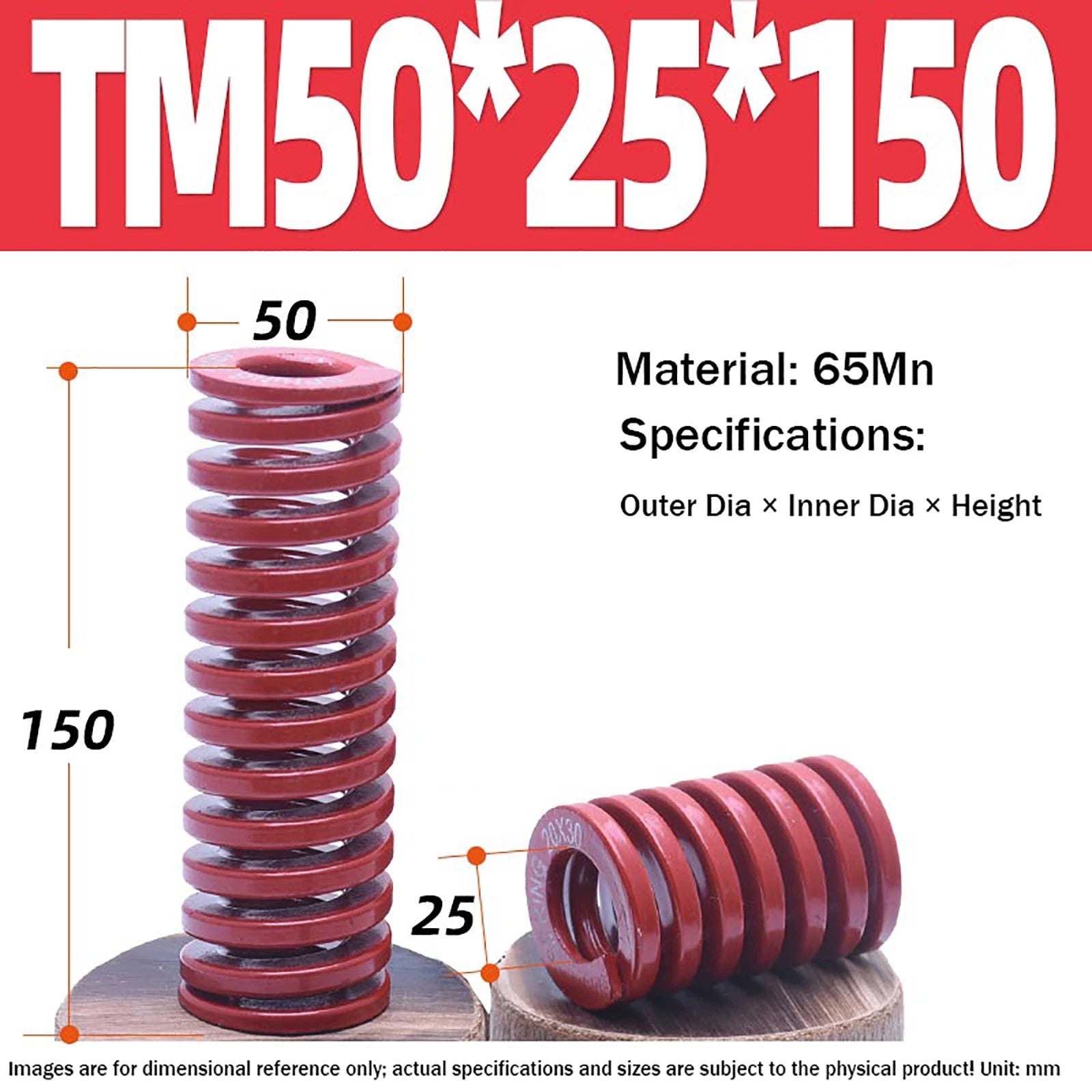 Heavy Load Duty Compression Die Spring, 8mm-50mm Diameter & Up To 400mm Long JIS