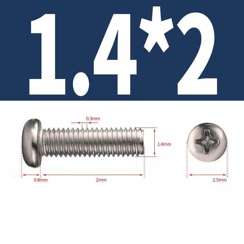 Phillips Pan Head Machine Screws M1.0–M6 | Nickel-Plated