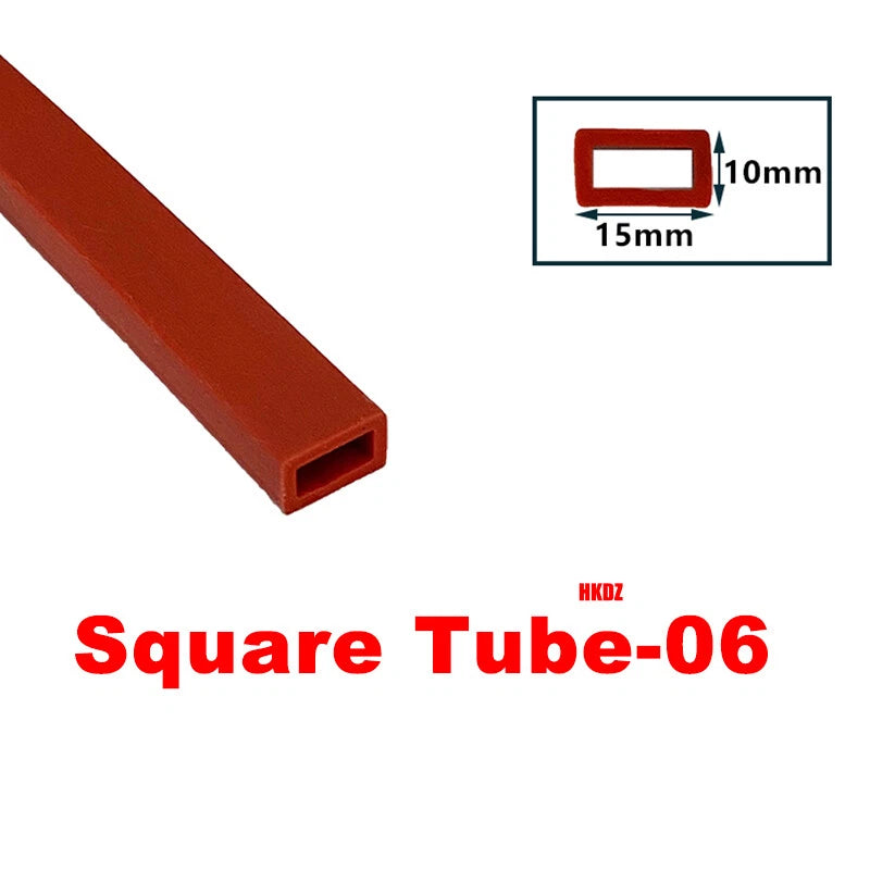 Square Silicone Rubber Hollow Tube Pipe Protector Seal Strips Width 2.5mm~108mm