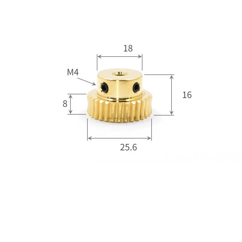 0.5/0.8 Module Worm Gear 20T-60T Teeth Brass Worm Gear Wheel & Worm Gear Shaft