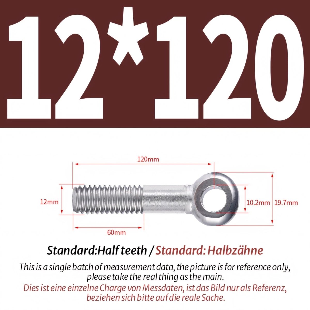 M12 M14 Stainless Steel Eye Bolts – Threaded Ring for Catenary Wire & Hanging - HomeDIYer