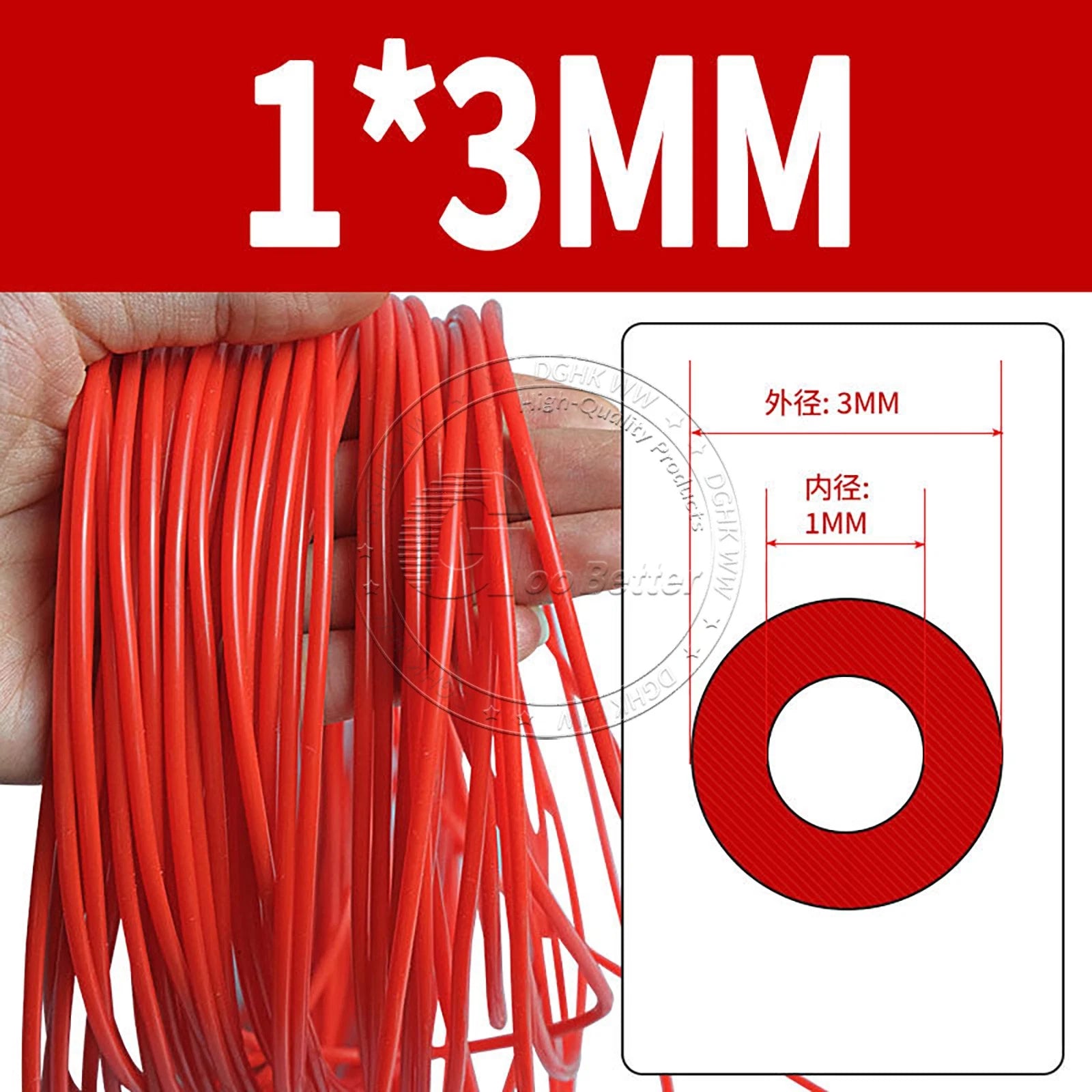 Red Food Grade Silicone Capillary Tube — ID 0.3mm to 4mm, 10 Meter