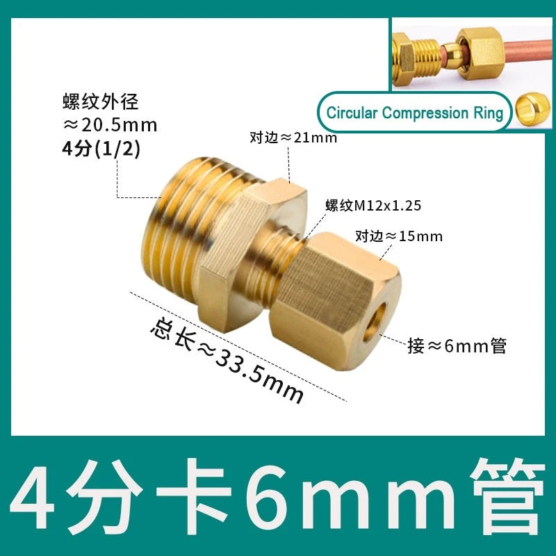 Brass Male Thread Compression Fittings – Circular, Conical & Double Ring, 1/8" to 1/2"