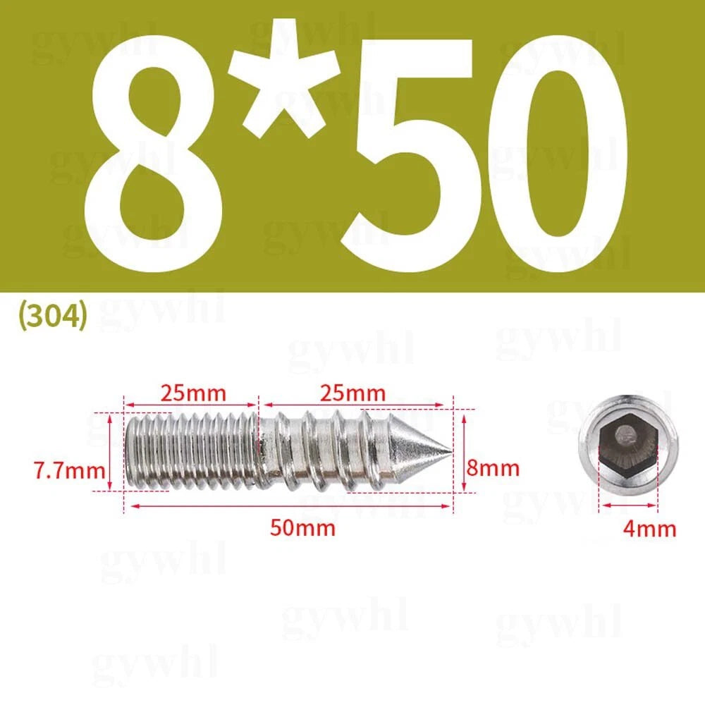 Wood To Metal Dowels Double Ended Threaded Furniture Screws M3 M4 M5 M6 8 10 M12
