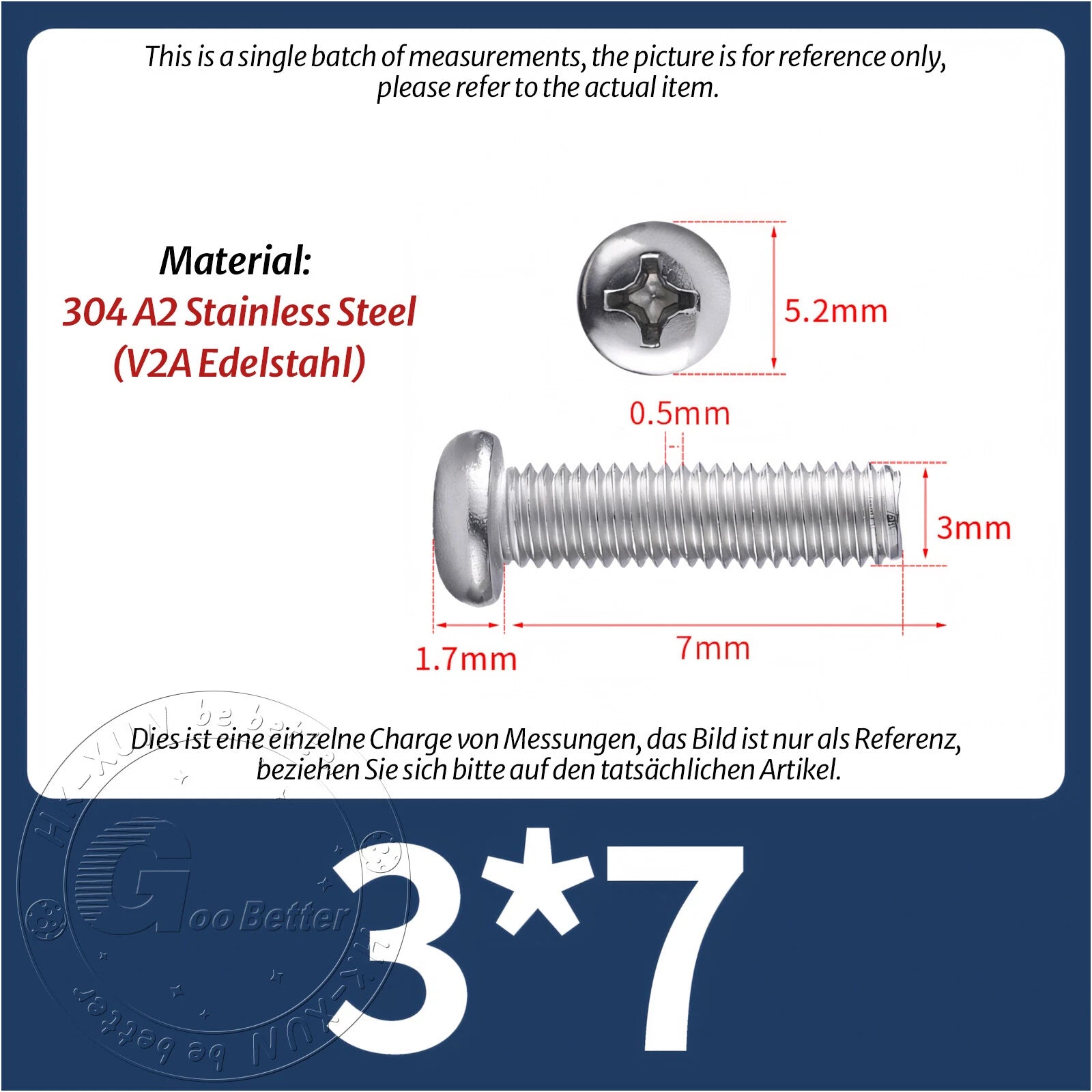 M3 M3.5 Phillips Pan Head Machine Screws – A2 Stainless Steel DIN 7985H (3–180mm Lengths)