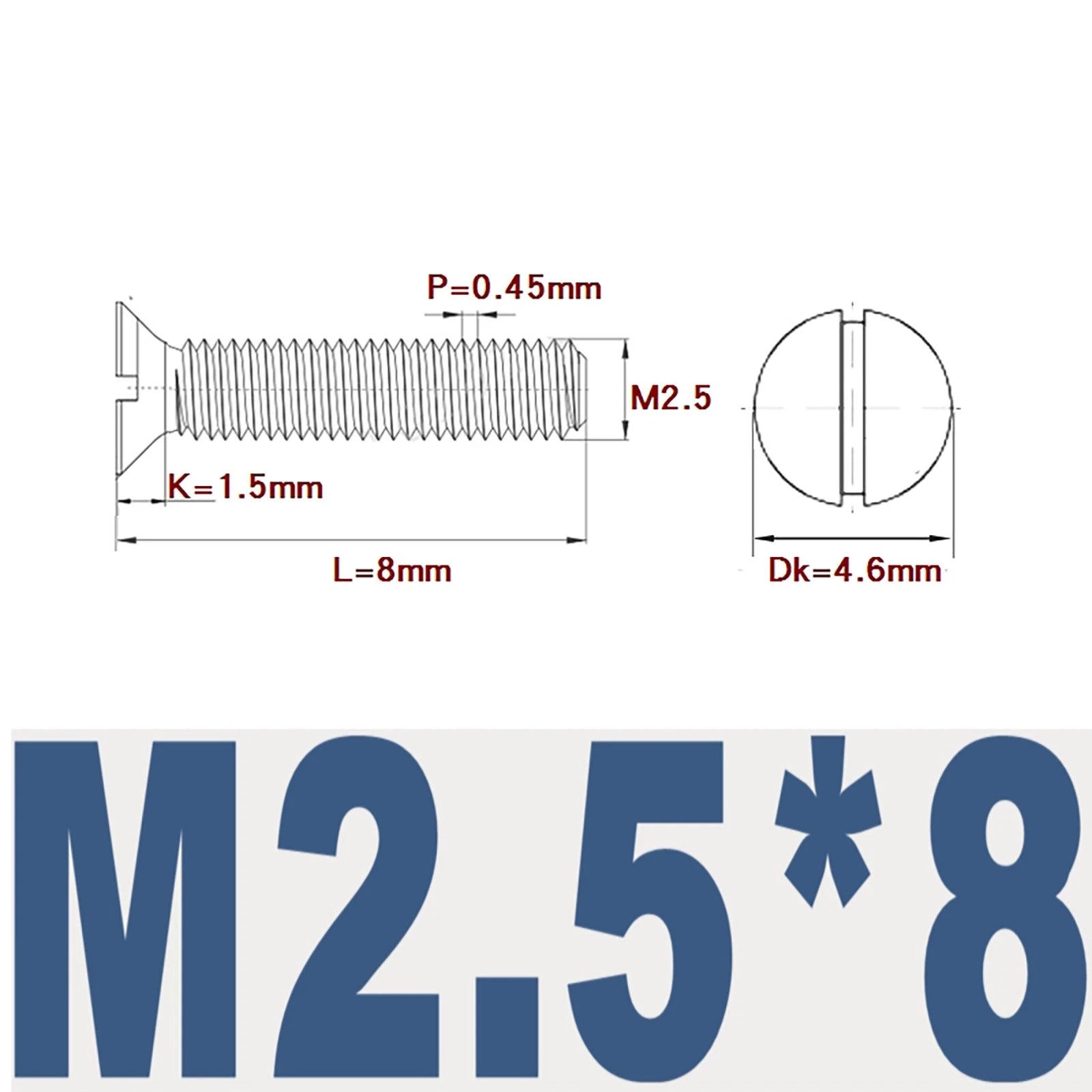 Countersunk Slotted Machine Screws M2–M8 | A2 Stainless Steel DIN 963