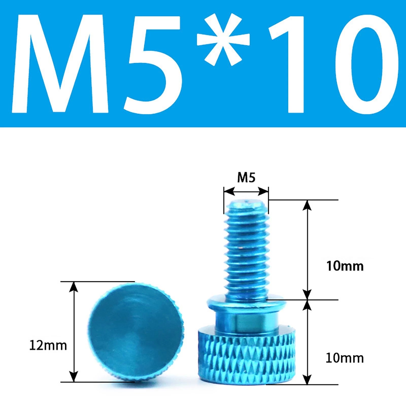 Aluminum Thumb Screws M5 M6 Knurled Hand Bolts Anodized PC Case Hobby DIY Stock