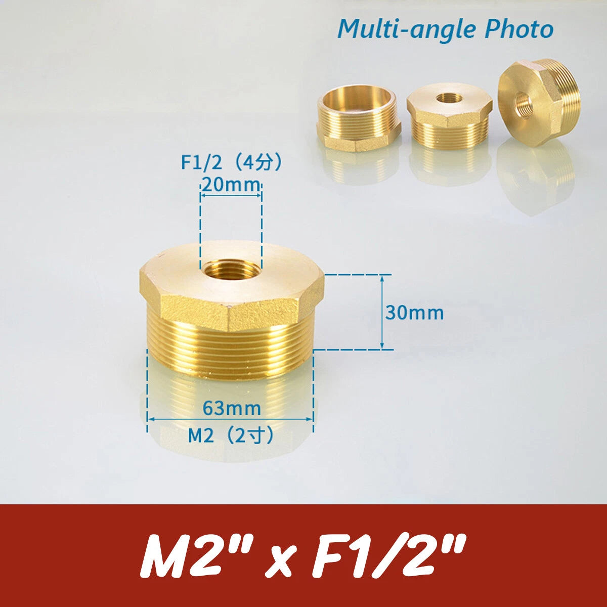 BSP Brass Reducing Hexagon Bush — Male to Female Thread Pipe Fittings