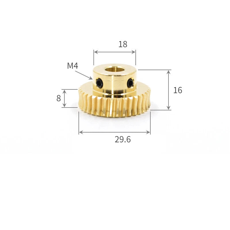 0.5/0.8 Module Worm Gear 20T-60T Teeth Brass Worm Gear Wheel & Worm Gear Shaft