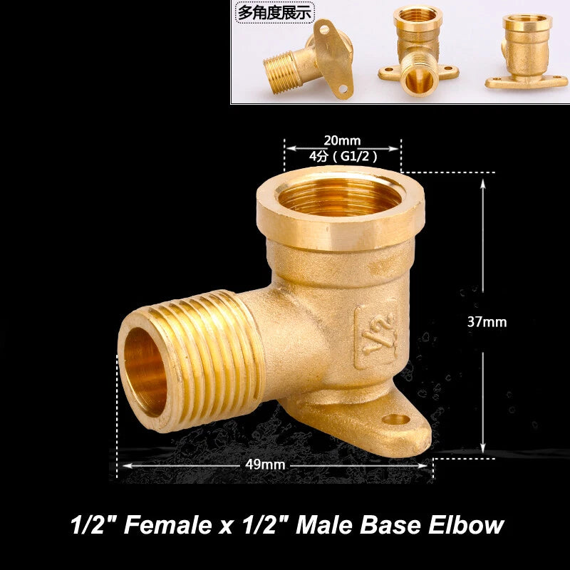 1/2" & 3/4" BSP Brass Pipe Fittings — Nipple, Elbow, Tee, Cross, Union, Plug & Bushing