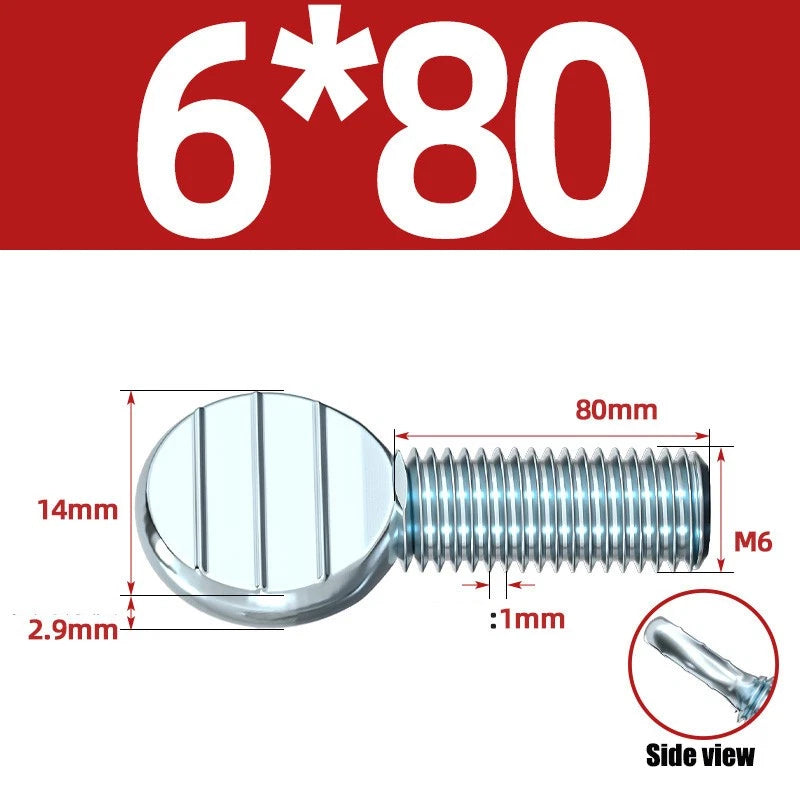 M5 M6 M8 Spade-head Thumb Screws Thumb Screw - Galvanized carbon steel